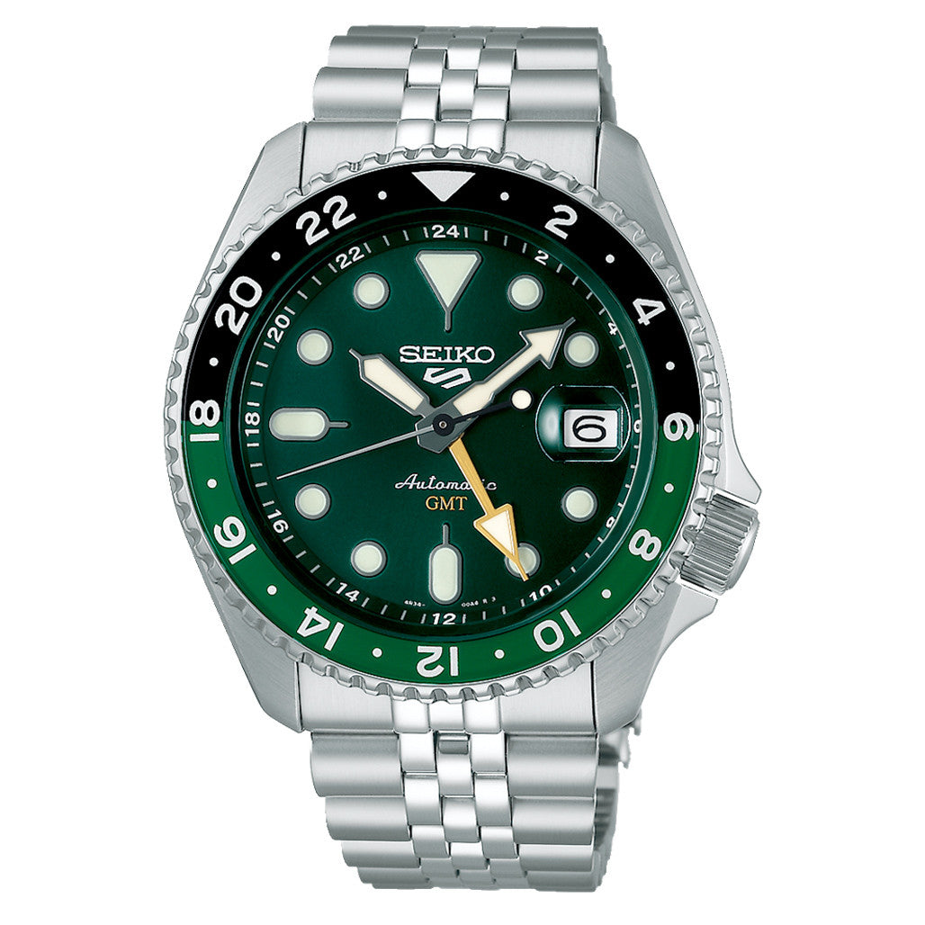 Seiko 5 Sports Automatic GMT Watch with Green Dial #SSK035 — Long