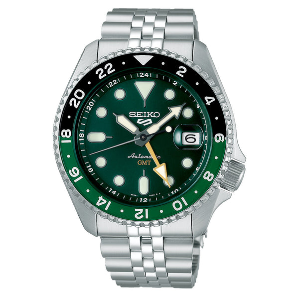 Seiko 5 Sports Automatic GMT Watch with Green Dial #SSK035