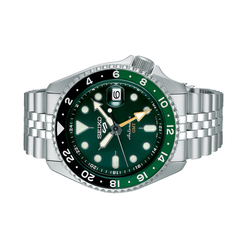 Seiko 5 Sports Automatic GMT Watch with Green Dial #SSK035