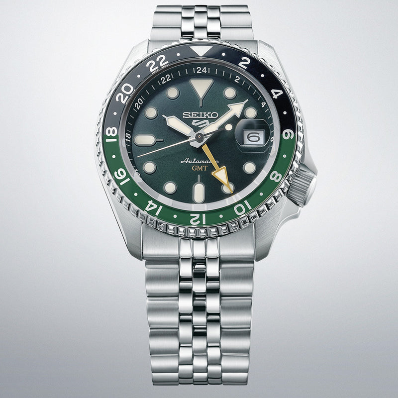 Seiko 5 Sports Automatic GMT Watch with Green Dial #SSK035