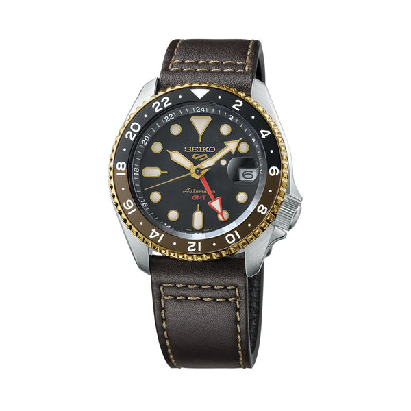Seiko 5 Sports Automatic GMT Watch with Brown Dial #SSK036