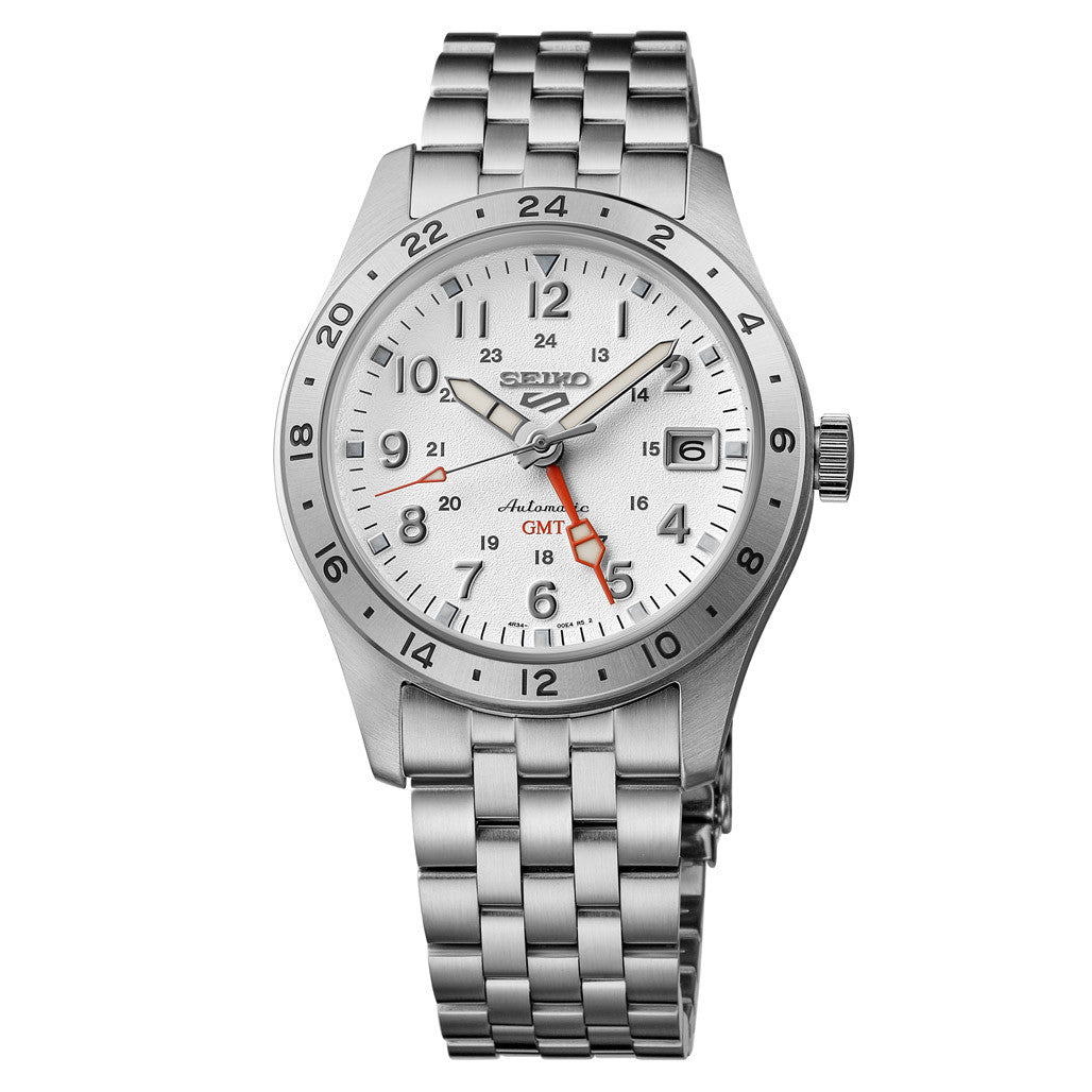Seiko 5 Sports Automatic GMT Field Watch with White Dial #SSK059