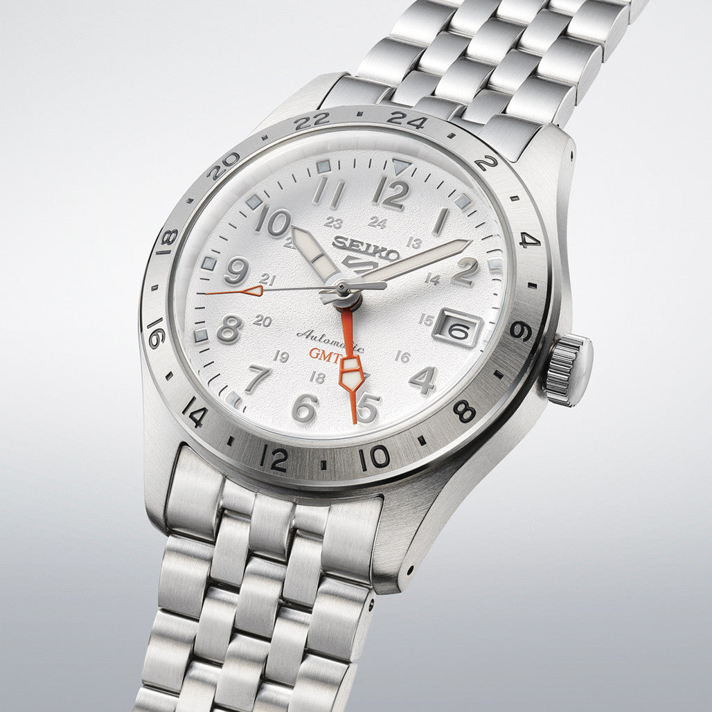 Seiko 5 Sports Automatic GMT Field Watch with White Dial #SSK059