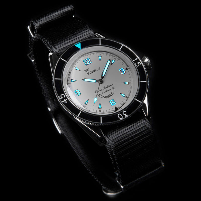 Squale Limited Edition Swiss Made Automatic Dive Watch with White Dial #SUB-3920-Artico