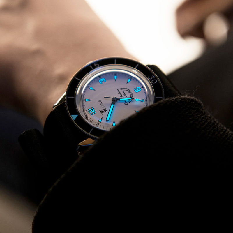 Squale Limited Edition Swiss Made Automatic Dive Watch with White Dial #SUB-3920-Artico