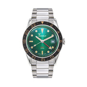 Squale 300 Meter Swiss Automatic GMT-Dive Watch with Green Dial and Bracelet #SUB-39GMGR.BR22