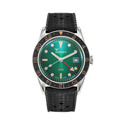 Squale 300 Meter Swiss Automatic GMT-Dive Watch with Green Dial and Rubber Strap #SUB-39GMGR.HTB