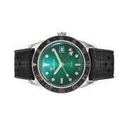 Squale 300 Meter Swiss Automatic GMT-Dive Watch with Green Dial and Rubber Strap #SUB-39GMGR.HTB