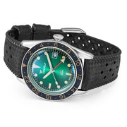 Squale 300 Meter Swiss Automatic GMT-Dive Watch with Green Dial and Rubber Strap #SUB-39GMGR.HTB