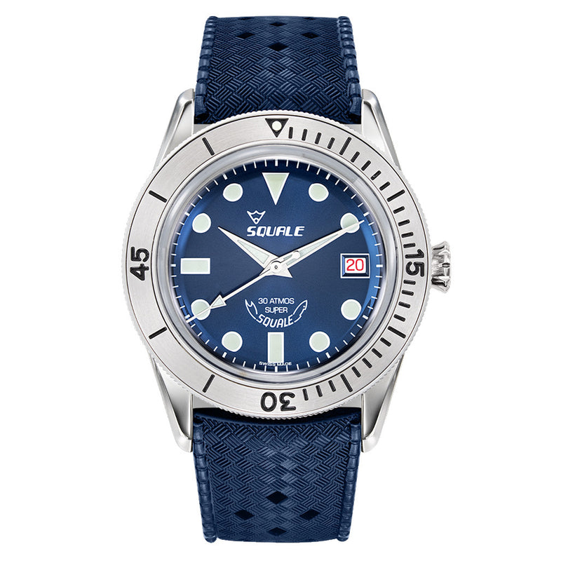 Squale 300 Meter Swiss Made Automatic Dive Watch with Blue Dial  #SUB-39RD zoom