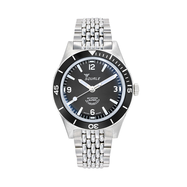 Squale "Super-Squale" Swiss Automatic Skin Diver with Matte Black Dial and Bracelet #SUPERBKBK.AC