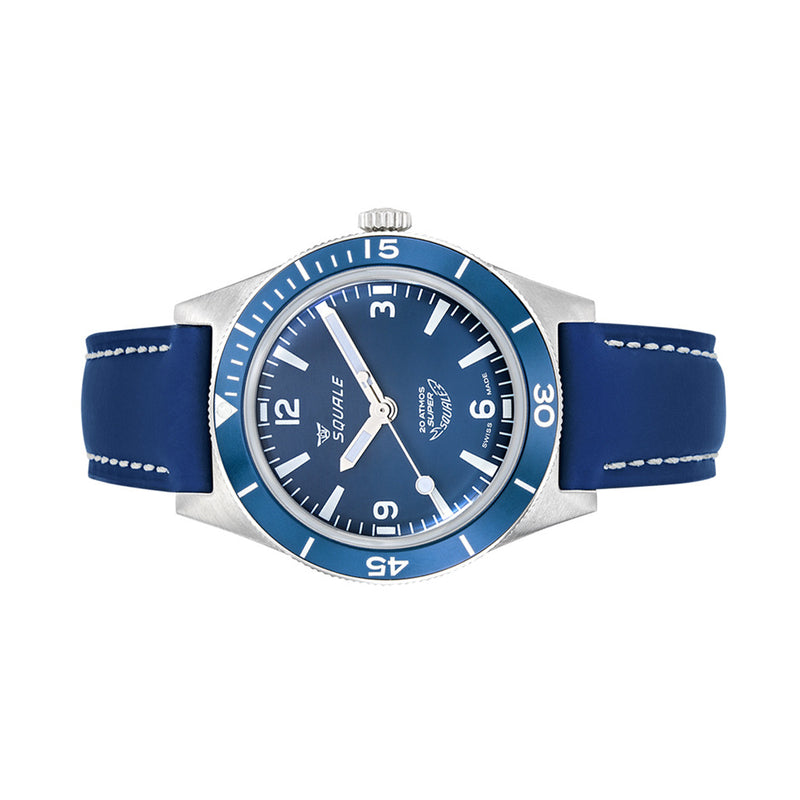 Squale "Super-Squale" Swiss Automatic Skin Diver with Matte Blue Dial #SUPERBLBL.RLBL side