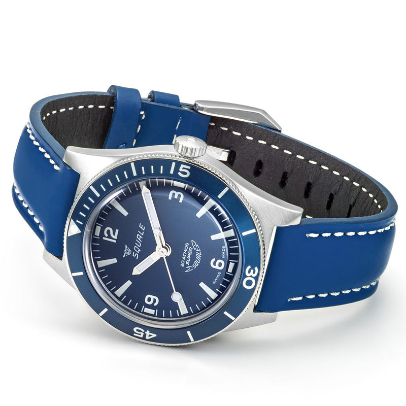 Squale "Super-Squale" Swiss Automatic Skin Diver with Matte Blue Dial #SUPERBLBL.RLBL side