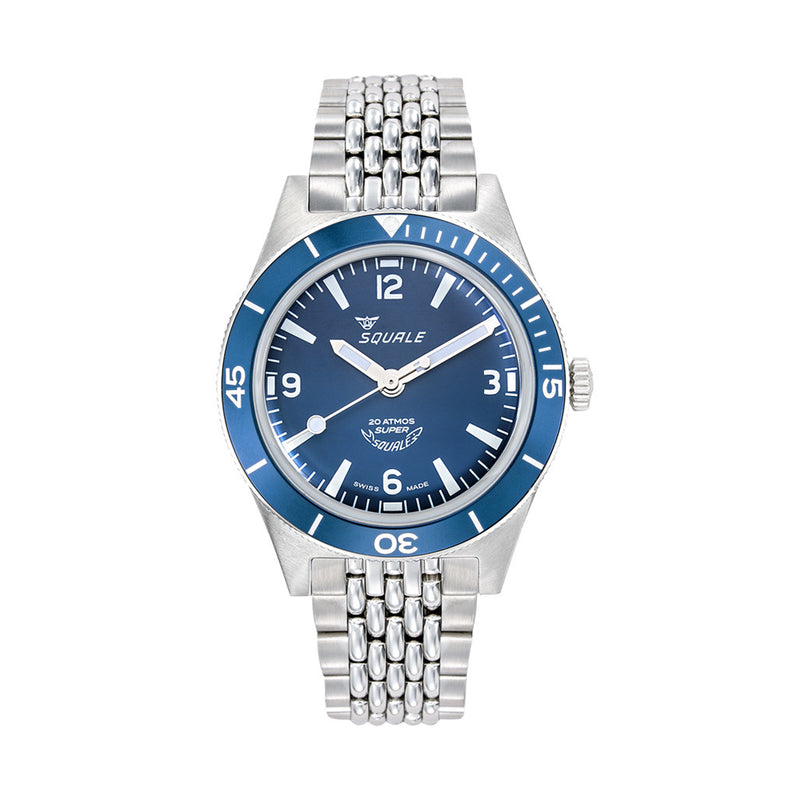Squale "Super-Squale" Swiss Automatic Skin Diver with Matte Blue Dial and Bracelet #SUPERBLBL.AC