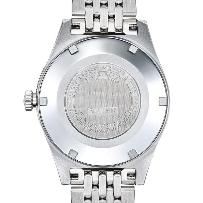 Squale "Super-Squale" Swiss Automatic Skin Diver with Matte Blue Dial and Bracelet #SUPERBLBL.AC back