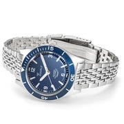 Squale "Super-Squale" Swiss Automatic Skin Diver with Matte Blue Dial and Bracelet #SUPERBLBL.AC side