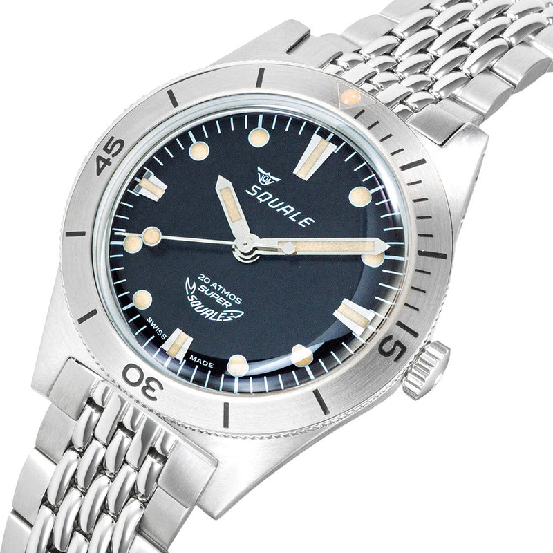Squale "Super-Squale" Swiss Automatic Skin Diver with Radiant Black Dial #SUPERSSBK.AC tilt
