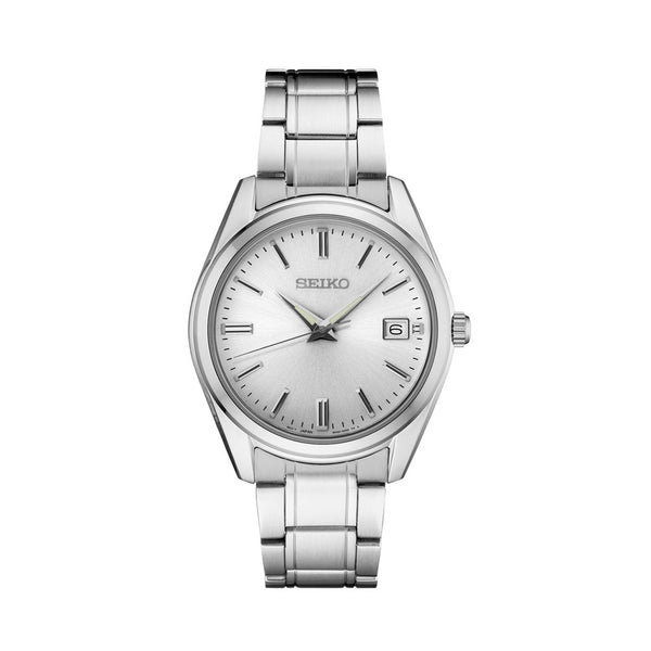 Seiko Essentials Everyday Casual Watch with Silver Dial and Sapphire Crystal #SUR307