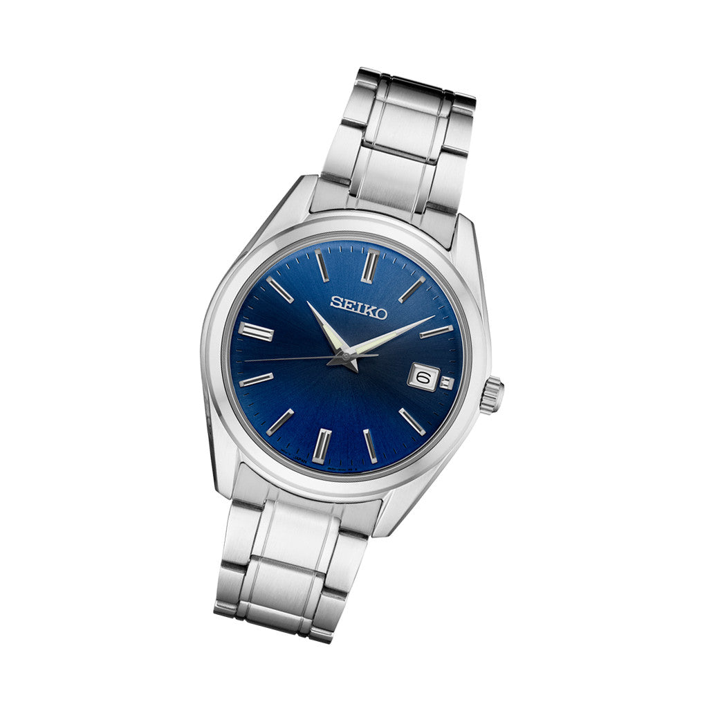 Seiko Essentials Everyday Casual Watch with Blue Dial and Sapphire