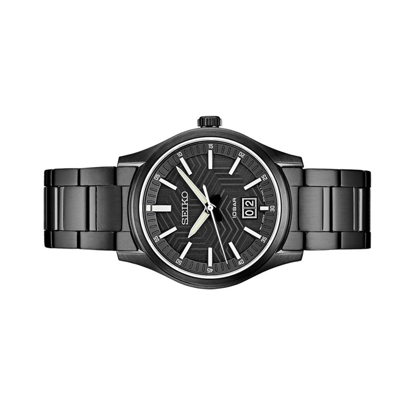 Seiko Essentials Sport Big Date PVD Watch with Matte Black "Streetwear" Dial and Sapphire Crystal #SUR515 side