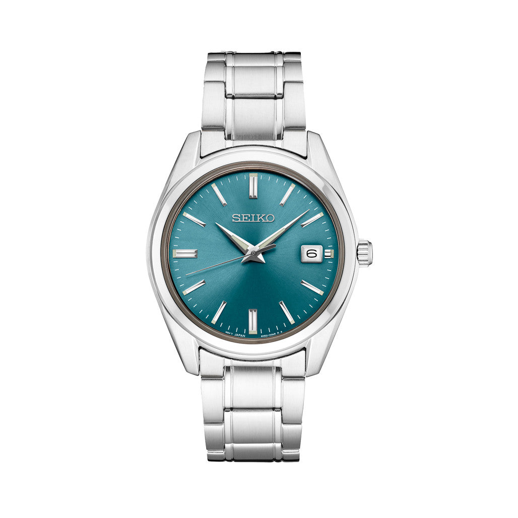 Seiko Essentials 40mm Blue Dial Quartz Watch with Sapphire Crystal