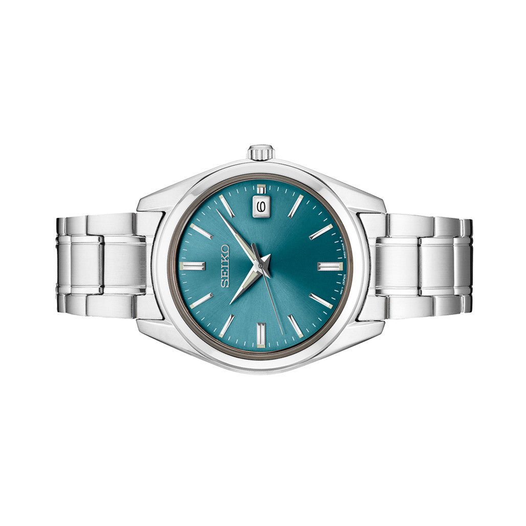 Seiko Essentials 40mm Blue Dial Quartz Watch with Sapphire Crystal