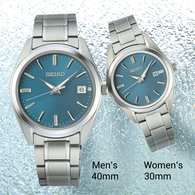 Seiko Essentials 30mm Blue Dial Quartz Watch with Sapphire Crystal #SUR531