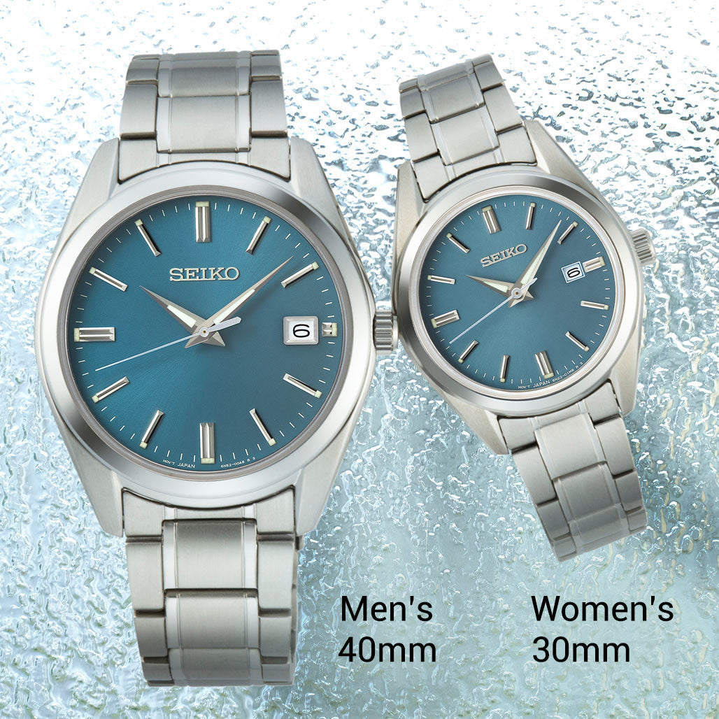 Seiko Essentials 40mm Blue Dial Quartz Watch with Sapphire Crystal