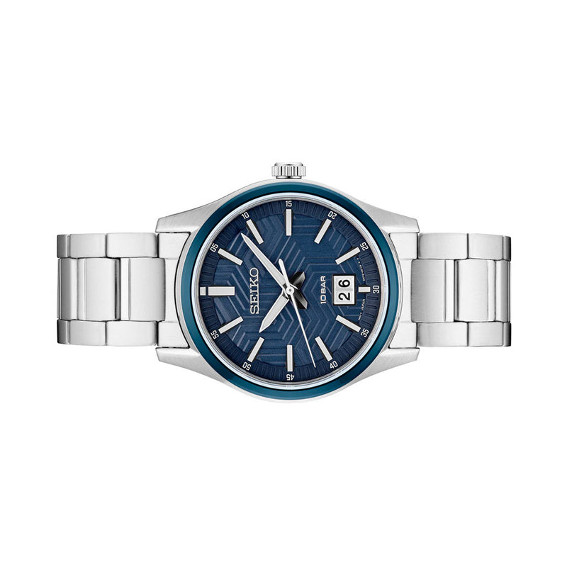 Seiko Essentials Big Date Watch with Blue Dial #SUR559