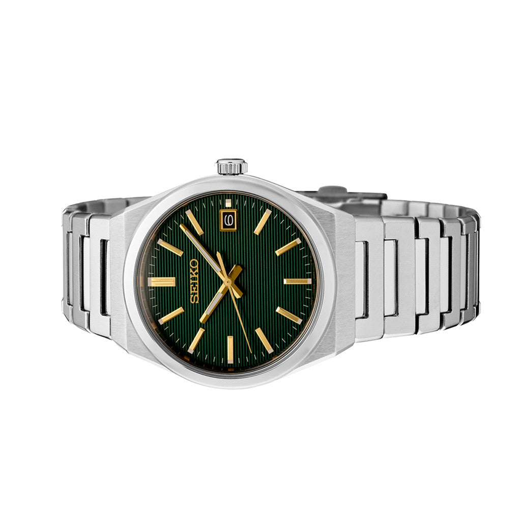 Seiko Essentials Watch with Green Striped Dial #SUR601 — Long
