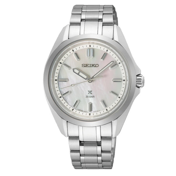 Seiko Prospex Ladies White Mother of Pearl Automatic Dive Watch #SUR605