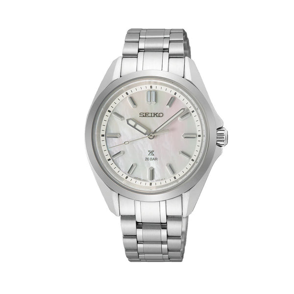 Seiko Prospex Ladies White Mother of Pearl Automatic Dive Watch #SUR605