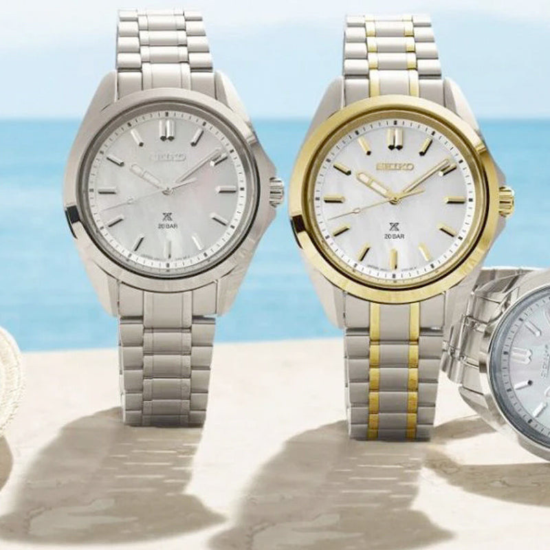 Seiko Prospex Ladies White Mother of Pearl Automatic Dive Watch #SUR605