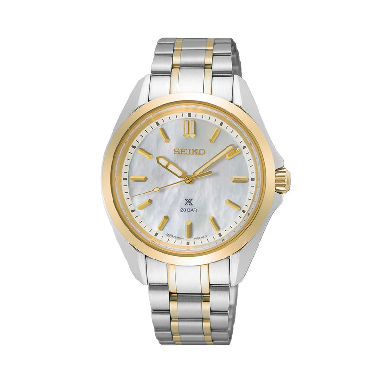 Seiko Prospex Ladies Two-Tone Mother of Pearl Automatic Dive Watch #SUR608