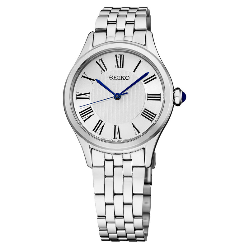 Seiko Women's Essentials White Dial Watch, Silver
