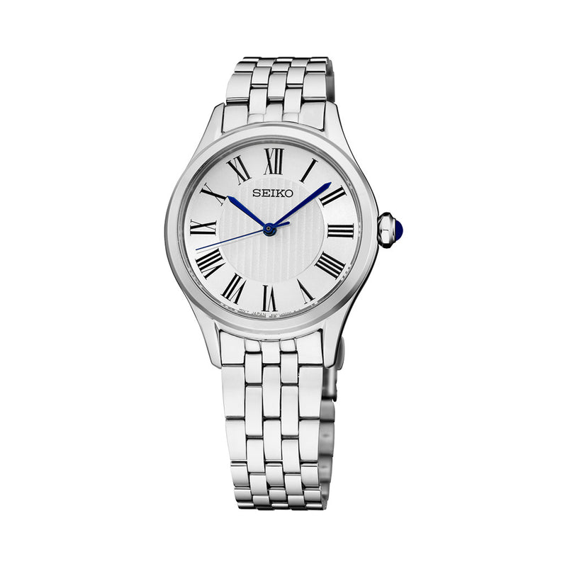 Seiko Essentials Lady's Roman Numeral Watch with Silver-White Dial #SUR609