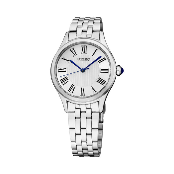 Seiko Essentials Lady's Roman Numeral Watch with Silver-White Dial #SUR609