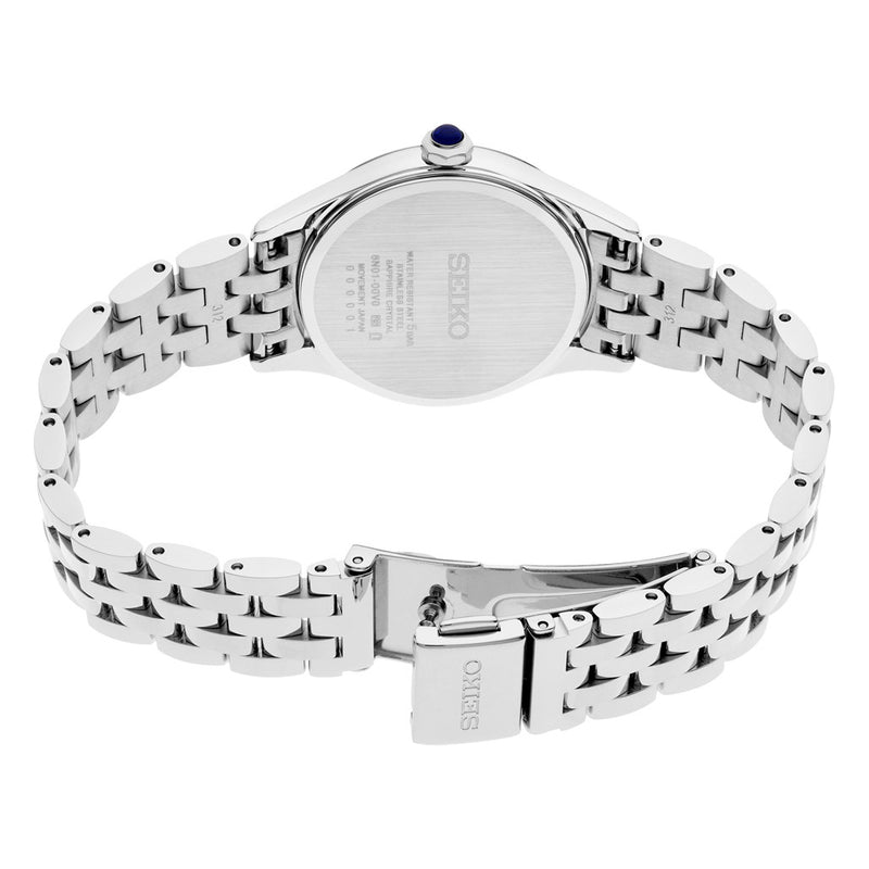 Seiko Essentials Lady's Roman Numeral Watch with Silver-White Dial #SUR609