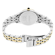 Seiko Essentials Lady's Roman Numeral Two-Tone Watch with Silver-White Dial #SUR612
