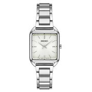 Seiko Essentials Tank Watch with White Grid Pattern Dial #SWR073 zoom