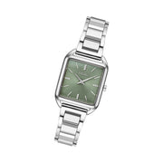 Seiko Essentials Tank Watch with Green Grid Pattern Dial #SWR075 tilt