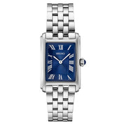 Seiko Essentials Quartz Tank Dress Watch with Blue Dial #SWR085