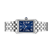 Seiko Essentials Quartz Tank Dress Watch with Blue Dial #SWR085