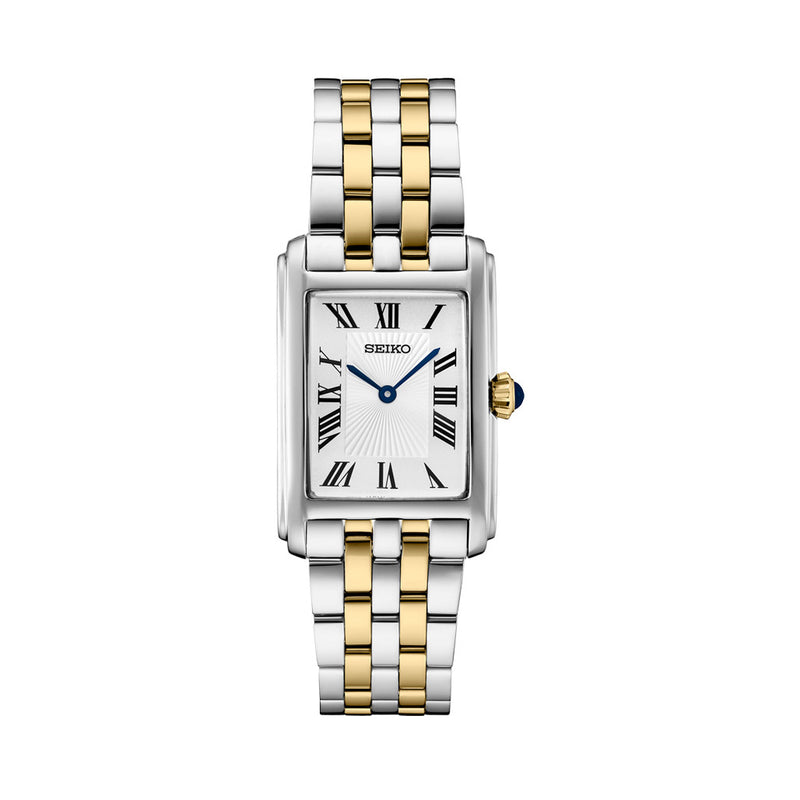 Seiko Essentials Two-Tone Quartz Tank Dress Watch #SWR087