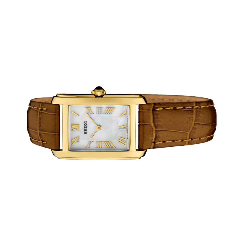 Seiko Essentials Goldtone Lady's Watch with Mother of Pearl Dial #SWR100