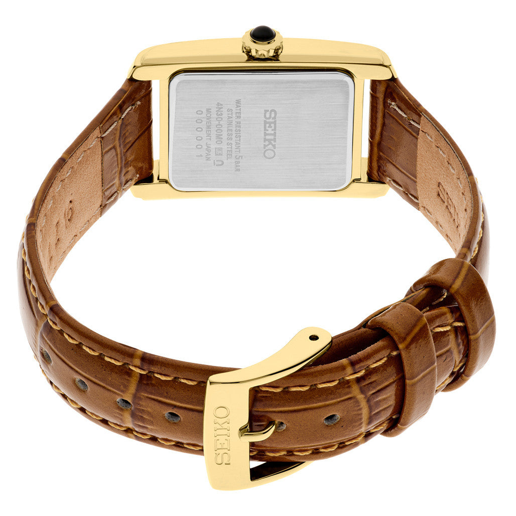 Seiko Essentials Goldtone Lady's Watch with Mother of Pearl Dial