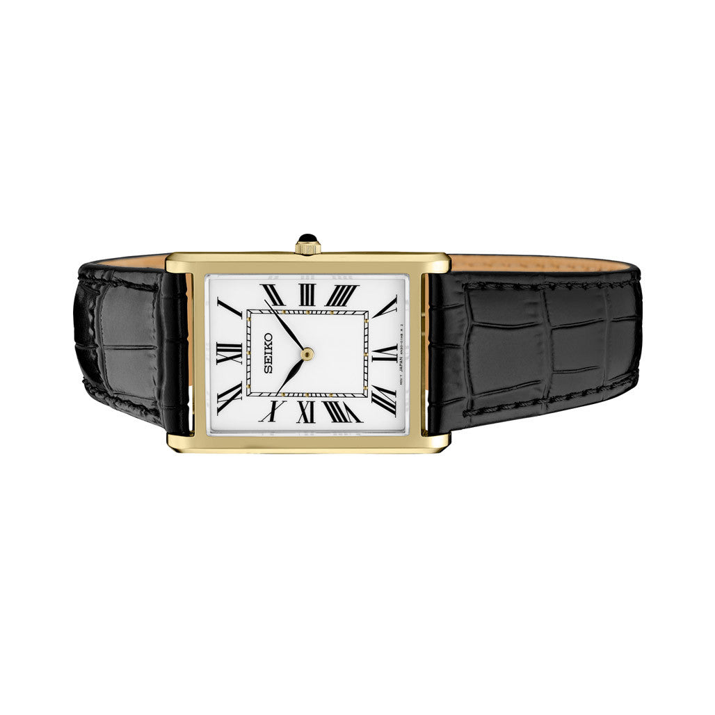 Seiko Classic Goldtone Thin Quartz Dress Watch with Sapphire