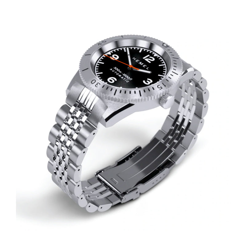 Hemel Sea Dart Automatic Dive Watch with Black Dial Crown
