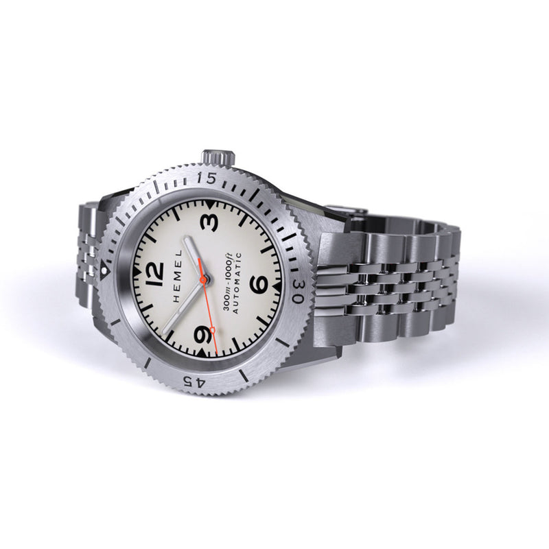 Hemel Sea Dart Automatic Dive Watch with Full Lume Side View