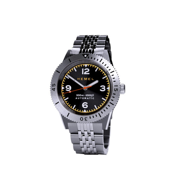 Hemel Sea Dart Automatic Dive Watch with Black Gilt Dial